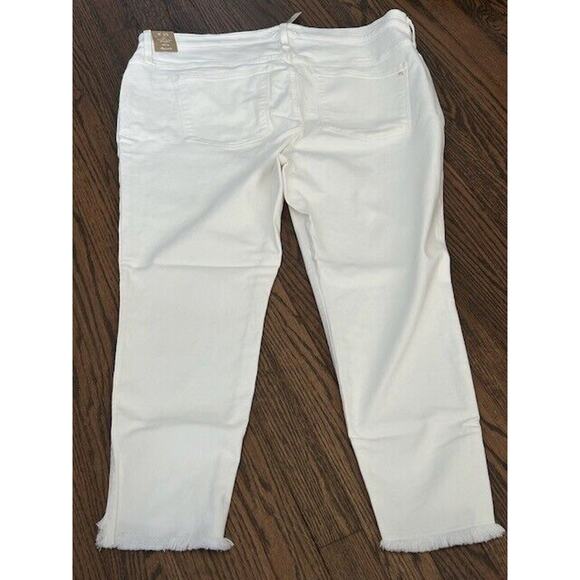 Madewell 10" High Rise Skinny Jeans Button Fly Raw Hem White K9112 Size 35P NEW - Picture 2 of 11